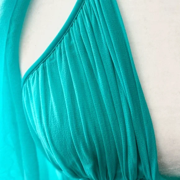 La Perla Turquoise Backless Dress With Shawl - Picture 5 of 11